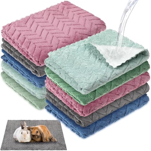 10 Pcs Guinea Pig Cage Liners Washable Rat Bedding for Guinea Pigs Controlling Absorbent Waterproof Pee Pads Blanket for Rabbits Hamster Small Animal Chinchilla(Wheat,18x24 Inch,Multicolor) - color: Multicolor, size: 18x24 Inch, style: Wheat