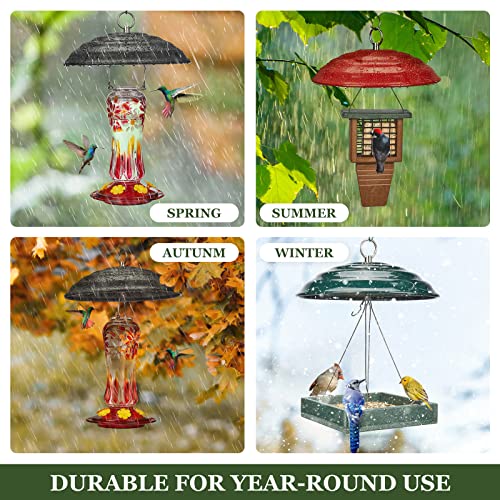Kingsyard Metal Squirrel Baffle for Bird Feeders Hanging, Rain Guard Cover | 11 in, Chew-Proof & Squirrel-Proof, Ready to Use, Fits Most Feeders Outdoors, Weatherproof, Easy to Clean, Black - color: Black