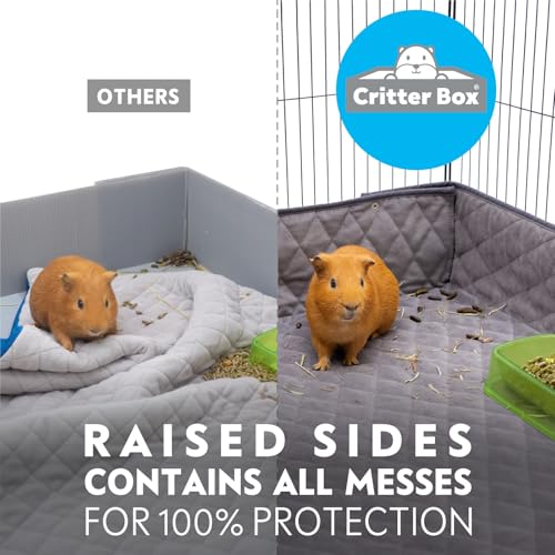 Paw Inspired Critter Box Cage Liner, Raised Sides, C&C 2x4 (12 Inch Grids) | Washable Fleece Bedding for Guinea Pigs Rabbits, Hamsters, Small Animals, Edge Protected Pee Pads - size: 2x4 (12" Grids)