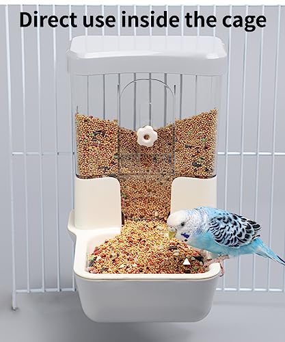 Automatic Bird Feeder, Slide Down Design, No Mess, Suitable for All Birds, Removable Tray for Easy Cleaning - color: Orange