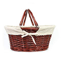 Wicker Gift Baskets Empty Oval Willow Woven Picnic Basket Easter Candy Basket Wine Basket with Handle Egg Gathering Wedding Basket (Brown) - color: Brown, size: Large