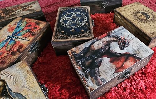 RK Collections Wooden Trinket Jewelry Boxes (Dragon) - style: Dragon