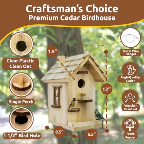 Premium Wooden Bird House Kit - Build it Yourself Birdhouse - Birdhouse Kits for Adults to Build - Woodworking Adult Crafts & DIY Bird House | Build it Yourself Birdhouse - Birdhouse Kits for Adults to Build - Woodworking Adult Crafts & DIY Bird House