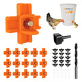 Chicken Waterer Nipples, Pack of 15 (Orange), Horizontal Side Mount, Anti-Leak Automatic Water System for Poultry, Suitable for Chickens, Duck, Quail, Includes Drill Bit & Installation Tool