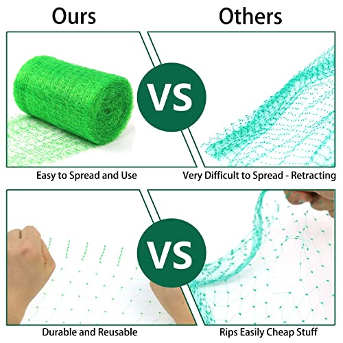 UWIOFF Garden Netting, 7 x 100 FT Bird Netting for Garden Protection, Green Deer Netting for Plants Fruit Trees Vegetables from Birds, Squirrels, Other Animals | UV Resistant, Plastic Garden Fencing Net for Plant Fruit Tree Vegetable from Bird Deer, 3/4"