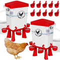 2 Pack 3 Gallon Automatic Chicken Waterer with Float Valve, Poultry Waterer with 10 Chicken Water Cups, 5 FT Water Pipe, Chicken Water Feeder for Coop, Ducks, Hens, Farm, Backyard(Red) - color: Red, size: Auto-2pcs