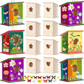 Outus 24 Pcs Wooden DIY Birdhouse Kits for Kids to Build, 4 Shapes Birdhouse Kit Wooden Unfinished with Butterfly Sticker for Boy Girl Arts Crafts(Classic)