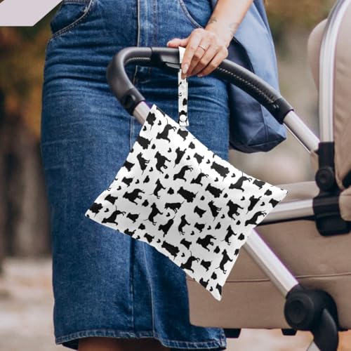 French Bulldog Wet Bag Reusable Wet Dry Bags for Travel Beach Pool Gym Yoga Bath, Pittie Waterproof Bag for Swim Suit Dirty Gym Cloth, Dog Lover Gifts Diapers Cosmetic Bags Toiletries Organizer - color: Multi02452