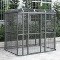 SENY Heavy Duty Large Walk-in Bird Aviary Cage, 79H x 86W x 62D inches, for Parrots, Macaws, Cockatoos, Reptiles, Dogs, Birds Flight Cage. (Silver Black, Wire Size: 0.20") - color: Silver Black, size: Wire Size: 0.20"