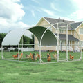 4ever2buy Metal Chicken Coop, 9.5x13 FT Walk-in Chicken Run Pen Poultry Cage, Water-Resistant & Anti-UV Cover, Large Chicken Coop for 12-15 Chickens - size: 154.8"L x 114.2"W x 76.0"H