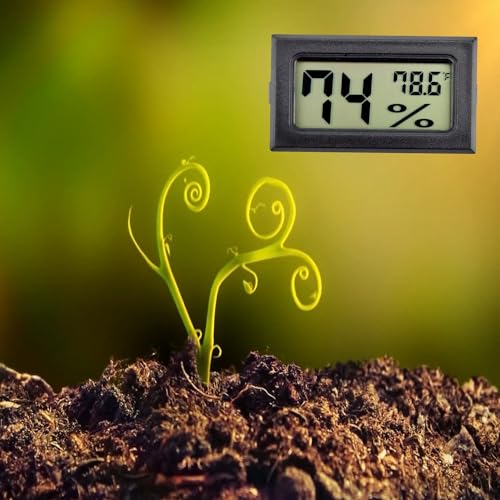 4pcs Indoor Hygrometer Thermometers, Humidity Meters Gauge Mini Digital Thermometer Hygrometer with Fahrenheit (℉) for Humidors, Refrigerator, Greenhouse, Garden, Cellar, Closet.