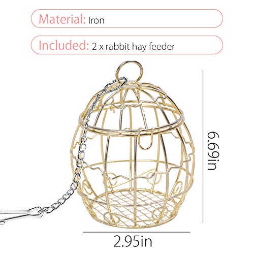 La La Pet® 2 Pack Rabbit Hay Feeder Hanging Guinea Pig Hay Feeder for Cage Bird Parrot Foraging Toys Bunny Grass Manger Holder Rack Feeding Dispenser for Small Animals Chinchilla