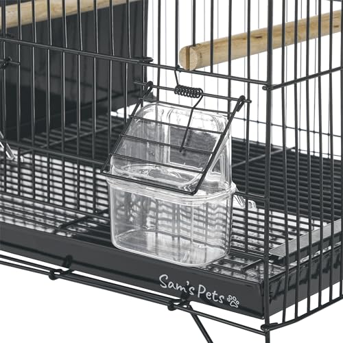 Sam's Pets Willow 24" Bird Cage, Black - Premium Iron, Spacious, Easy-to-Clean, 4-6 Birds, Ideal for Cockatiels, Parrots, Budgies - color: Black