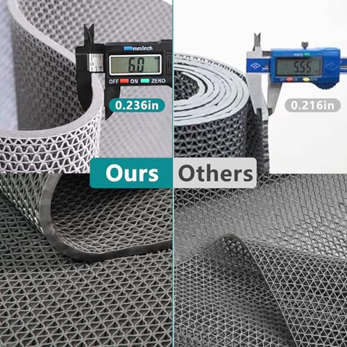 WochiTV Non Slip Drainage Mats PVC Pool Floor Mat 0.23'' Thick Outdoor Indoor Parking Space Mat for Bathroom Garage Basement Backyard Commercial Kitchen 3x10Ft - color: Grey, size: 3 x 10 ft