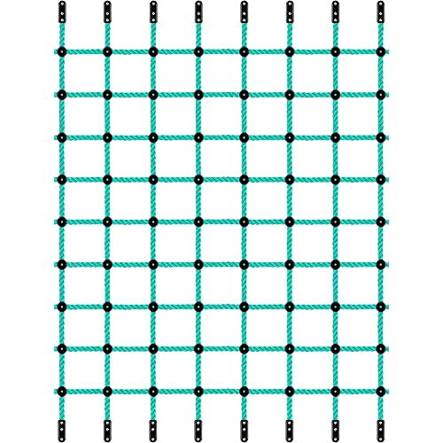 Climbing Cargo Net 70" x 150" Climbing Net Outdoor Military Cargo Net for Climbing for Playground Treehouse, Swing Set, Backyard Climbing Frame, Playset- Green - color: Green - 70" x 150"