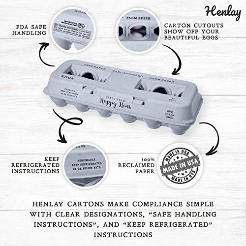 Egg Cartons- Adorable Printed Design for Farm Fresh Eggs, Recycled Paper Cardboard, Sturdy & Reusable, Holds up to XL Chicken Eggs (Blank Stamping, 250) - color: Blank Stamping, size: 250