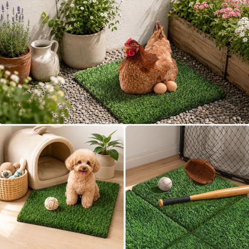 8-Pack Washable Chicken Nesting Pads for Chicken Coop Box, 12" x 12" Artificial Grass Nesting Pads for Chicken