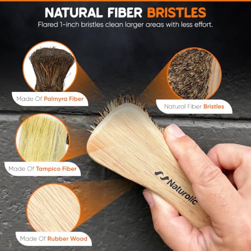 All-Natural Wooden Scrub Brush Set | Wooden Handle | Palmyra Bristle Brush for Cleaning | Eco Friendly Cleaning Products | Scrub Brush Set of 2