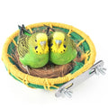 KATUMO Bird Nest, 5.3in Conure Breeding Nest Parrot Bed with Natural Coconut Fiber Bedding for Budgie, Parakeet, Cockatiel, Conure, Lovebird, Canary, Finch, Small Birds - color: Green+Yellow