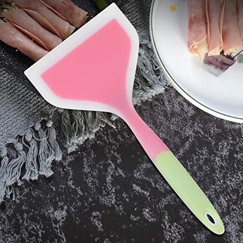 Silicone Pancakes Shovel Wide Spatula Turner, Soft Edge Turner - color: Green,pink