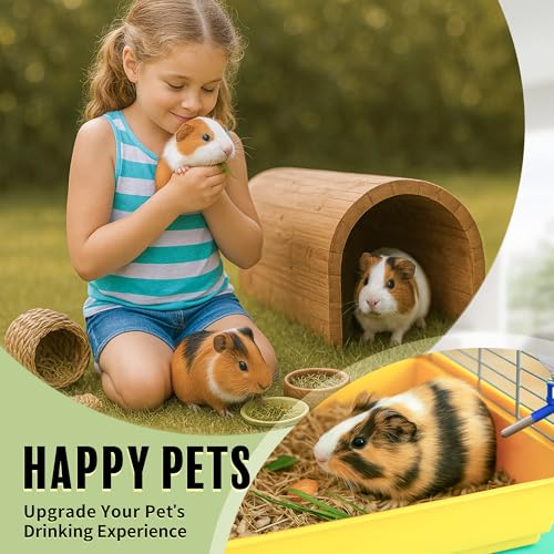 Choco Nose No-Drip Water Bottle Feeder for Guinea Pigs, Hamsters, Bunnies, Ferrets, & Small Pets, 10.2 fl.oz, 300ml - Easy to Install in Cages/Crates, US Patented Leakproof Nozzle 10mm, Blue (C128) - color: C128 Blue, size: Guinea Pigs-Small Bunnies-Ferre