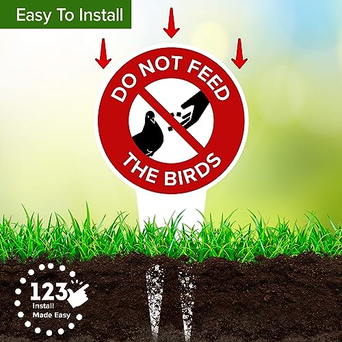 Do Not Feed the Birds Sign, 9"x17", Heavy Duty Integrated Ground Stakes Indoor/Outdoor Use, Rust Free Aluminum Composite, Made in USA by My Sign center - color: Birds, size: 9"x17"