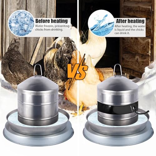 Chicken Water Heater for Winter,Replace for RentACoop Thermo Bucket Belt,Fits Most 2-5 Gal Buckets,Chicken Waterer Heater,Energy-Efficient, Safe, and Durable,Prevent Icing