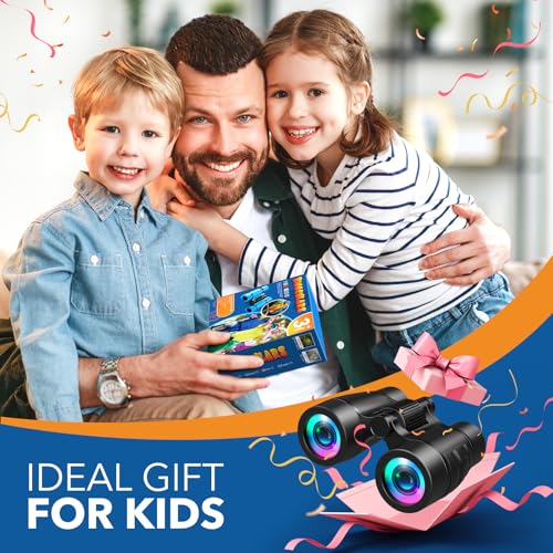 Boy Toys Ages 3-8: Kids Binoculars with Bird Watching Manual 4 5 6 7 8 Year Old Boys Girls Christmas Birthday Gifts Outdoor Travel Binoculars Toy for Kid Age 4-6 Toddler Camping|Hiking Toys - color: Black