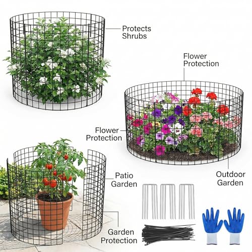 3Pack Plant Protector from Animals, 9pcs Wire Plant Protectors Metal Mesh Plant Cages, 11.8 x 15.7 Inch Outdoor Plant Guards for Rabbits Chicken Squirrels and Garden Protection