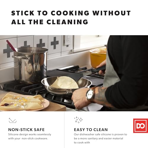 DI ORO Silicone Turner Spatula Set - 600F Heat Resistant, 3-Pc | Flexible flippers for eggs, pancakes, and crepes; Won't scratch nonstick pots and pans; BPA-free and dishwasher safe - size: Elite Set