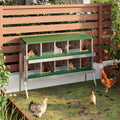 Garvee ‌Galvanized Steel Chicken Nesting Box with Roll Out Egg Tray - 10 Hole, Rustproof & Ventilated Laying Boxes for Hens, Chickens, Ducks | Easy-Clean Poultry Coop Accessories, Green with Stand