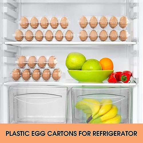 50 Pack Egg Cartons Cheap Bulk 12 Count Plastic Egg Containers 3x4 Grids | Reusable Bulk Egg Carton Clear Egg Holder for Home Ranch Farm Commercial Market Display Plastic Egg Contain for Craft Project - size: 50Pack-3x4 Grids