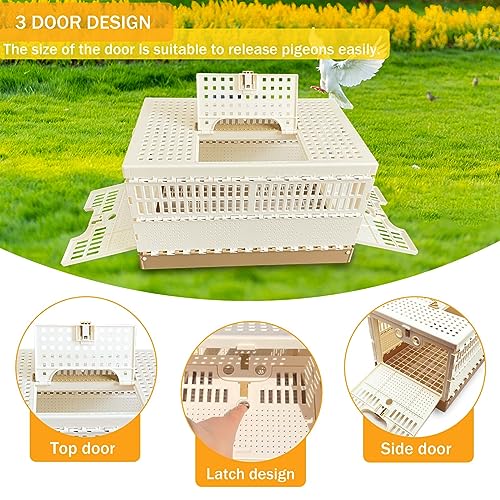 Folding Bird Cage Pigeons Travel Cage Training Cage Release Pairing Cage Plastic Nest Box for Pet Bird Racing Small Animals - size: M
