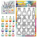 CHGCRAFT Various Bottle Style Clear Stamps Glass Bottle and Inkwell Silicone Stamp Seal for DIY Scrapbooking and Card Making Paper Craft Decor 6.3 × 4.3 Inch - style: Bottle