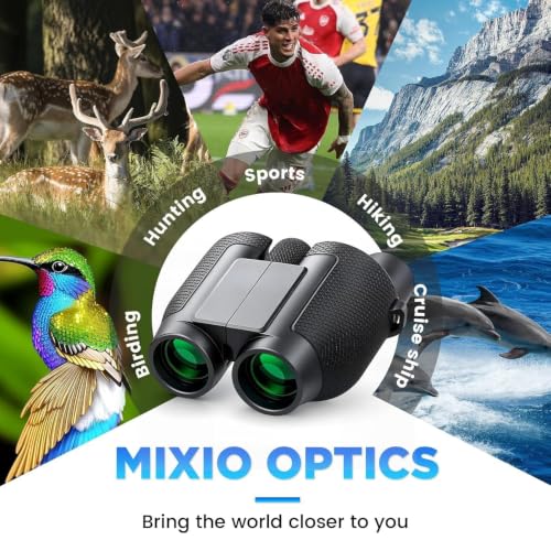 MMIXIO 10x25 Binoculars for Adults, High Powered Binoculars with Large View,FMC BAK4 Prism,for Bird Watching, Hiking,Camping,Travel,Cruise Ship,Concert,Safari,Ideal Gift