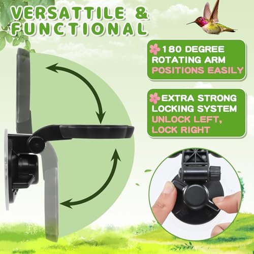 Gtongoko Set of 2 Handheld Hummingbird Feeders New Upgraded Mini Glass Style with Window Mount Suction Cup, Convenient for Outdoor Use & Window Display, Red