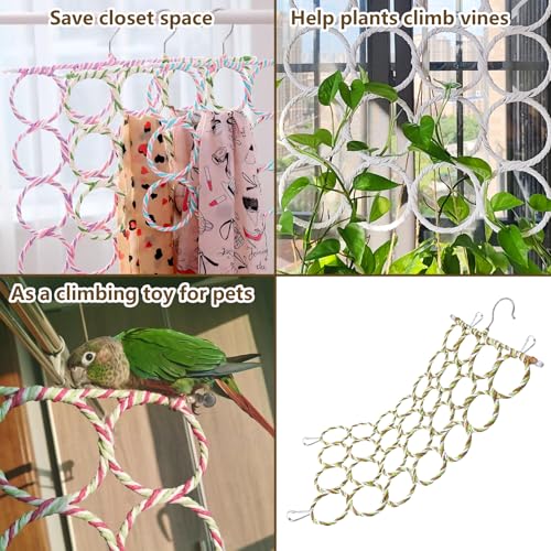 2 Pcs Bird Swing Climbing Rope Net Toys 14" x 24" Parakeet Hemp Rope Perch Swing Ladder Bridge Hanging Hammock Small Animal Activity Toy for Parrot Lovebirds Hamster Mice Rat Ferret (Random Color) - size: 2Pcs