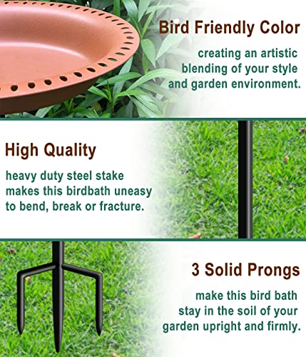 28 inch Lightweight Birdbaths Antique Decoration Detachable Birdfeeder & Bird Bath for Outdoor Garden, Oblong Chocolate - color: Chocolate, size: ¾ gal