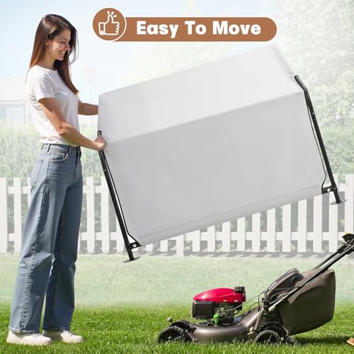 Outdoor Dog Tent, 4'x4'x3' Dog Shade House Shelter for Large Medium Pets | Outside Pet Canopy House for Livestock Pigs Cats with Waterproof Roof Ground Nails, Cloud Gray - color: Cloud Gray
