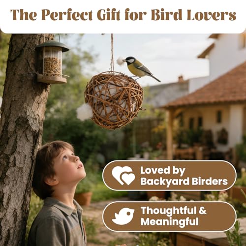 Bird Nesting Material, Hummingbird Nesters Natural Nesting Material Holder for Wild Birds, Gifts for Bird Lovers (3 Balls)