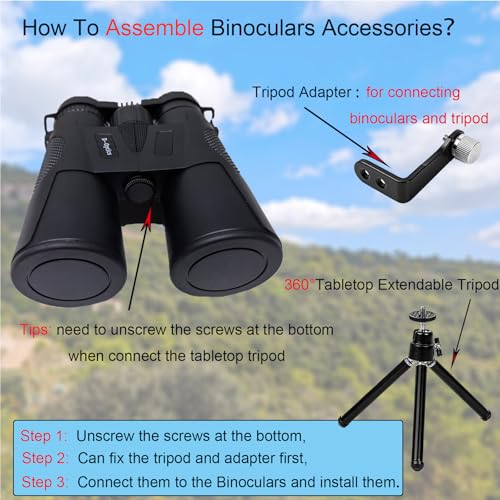 12x42 HD Binoculars for Adults High Powered with Phone Adapter Tripod | Bird Watching Binoculars Compact BAK4 Prism FMC Lens Waterproof Low Light Vision Binoculars for Cruise Ship,Hunting,Hiking