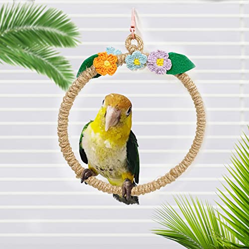 La La Pet® Bird Rope Swing with Hanging Hook Bird Rope Perch Bird Swing Perch Bird Perch Stand Bird Cage Toy for Parrot Budgie Parakeet Cockatiel Cockatoo Conure Small - color: Small