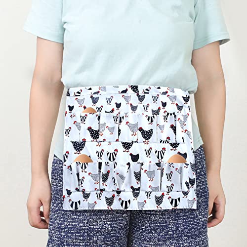 Egg Collecting Apron Chicken Egg Apron for Fresh Eggs Holder Deep Pocket Gifts for People with White Medium