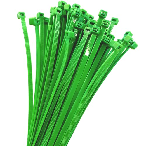 Zip Ties, 100pcs Green Zip Ties 12 Inch,Zipties Cable Tie Wraps, Multi-Purpose Cable Management Ties, Self-Locking Ziptie for Office and Home(Can bear 50lb) - color: Green, size: 12" (100 Pack)