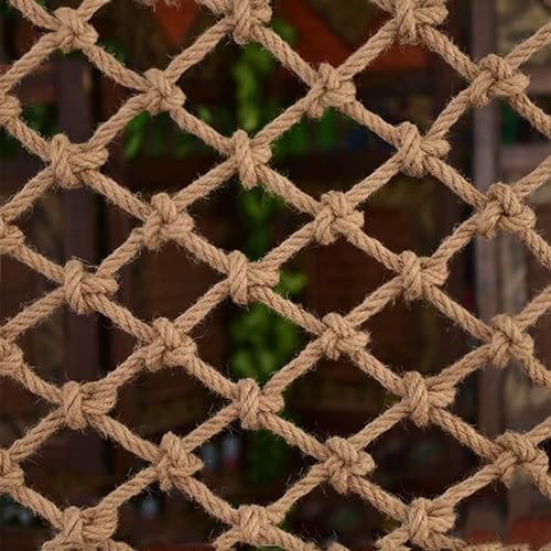 Safety Anti-Fall Fence Net for Children Pet Cat,Cargo Net Climbing Rope,Playground Climbing Children Net Woven Rope Truck Trailer Netting Swing Treehouse Hammock Rope (Jute, 0.5Mx2M(1.64FTx6.56FT)) - size: 0.5Mx2M(1.64FTx6.56FT)