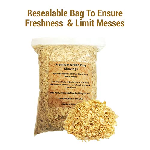 Premium Pine Bedding | Dust Free, Soft Shavings | All Natural | Chicken Coops | Animal Bedding | Small Animals | Odor Control (4 Quart) - size: 4 Quart