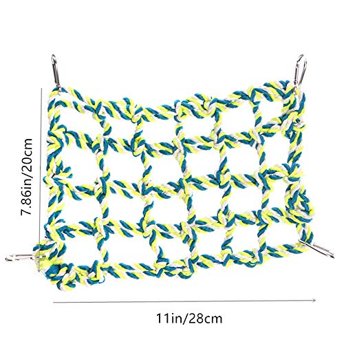 Litewoo Bird Rope Climbing Net Swing Grid Hammock for Parrot Rat Cage, S | Nylon chew-safe material, 7.87x11.02in, sturdy, for parrots/hamsters/chinchillas/ferrets, promotes climbing & nail trimming - color: S: 7.87 x 11.02inch/ 20 x 28cm