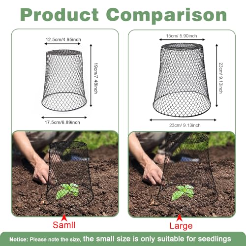 10 Pcs 6.8"×7.4" (Multiple Sizes/Quantities Available) Seedling Plant Protectors from Animals, Chicken Wire Plant Cage Garden Cloche to Protect Plants Vegetables from Rabbits Squirrels Chicken - size: 6.8"×7.4"