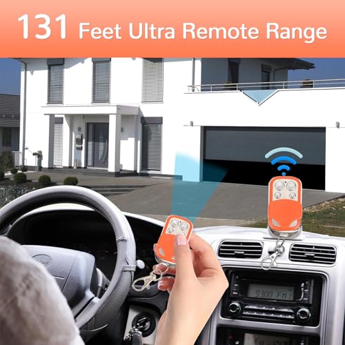 4Pcs Garage Door Opener Remote for 433.92MHz, HCS301 Rolling Code Chip Automatic Gate Opener Remote Replacement for Barn Doors, Warehouse Doors & Chicken Coop Doors, up to 131FT