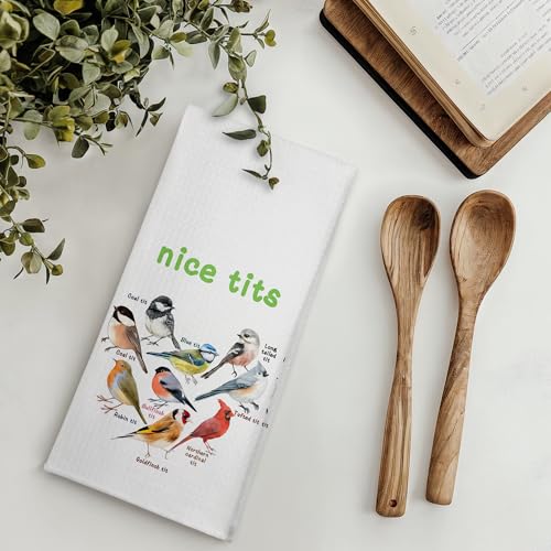 Charming Birds Print Kitchen Towels and Dishcloths, Stylish Bird Gifts Hand Towels for Bird Lovers, Farmhouse Style Drying Cloth for Kitchen and Bathroom 16×24 Inches - color: Color 08